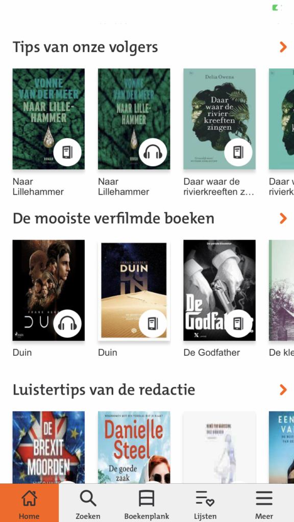 screenschot van de online bibliotheek